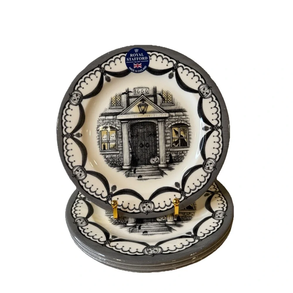 Set of 4 Royal Stafford‎ 1666 Haunted House 8 1/2